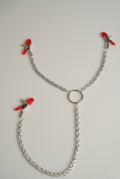 Adjustable 3 Heads Nipple Breast Clamps with Luxury Chain: BDSM Accessory, 3 in 1