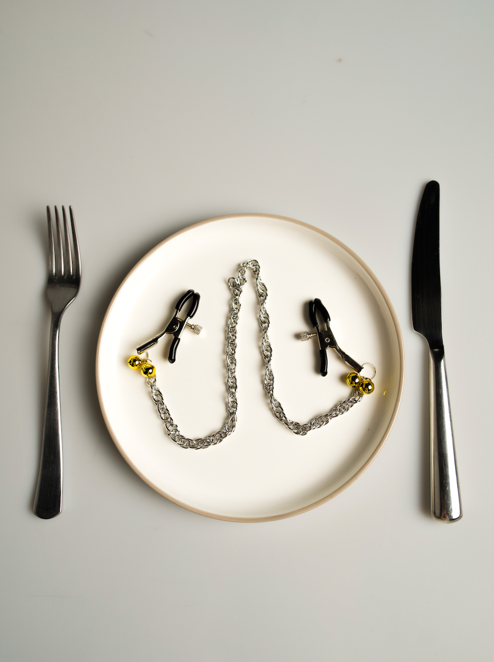 Adjustable Nipple Clamps with Chain & Bells: BDSM Nipple Jewelry, Fetish Play Accessory