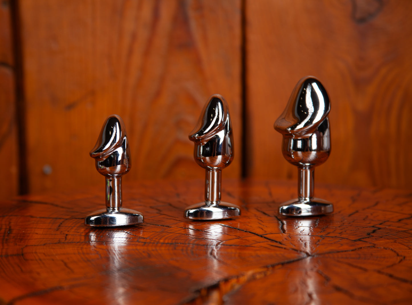 Set of Penis-Shaped Anal Plugs, 3 pieces, different sizes